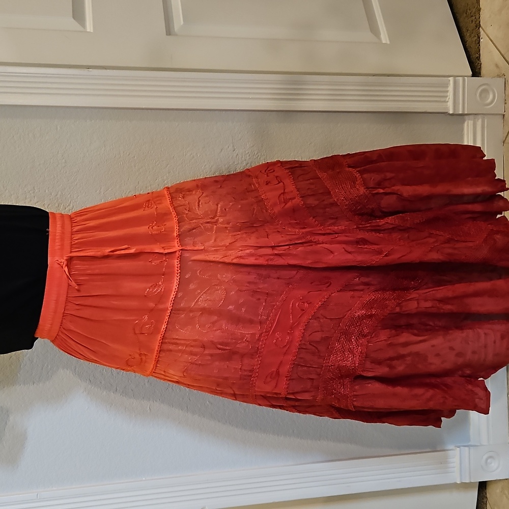 Just Cruising Red Ombre Skirt